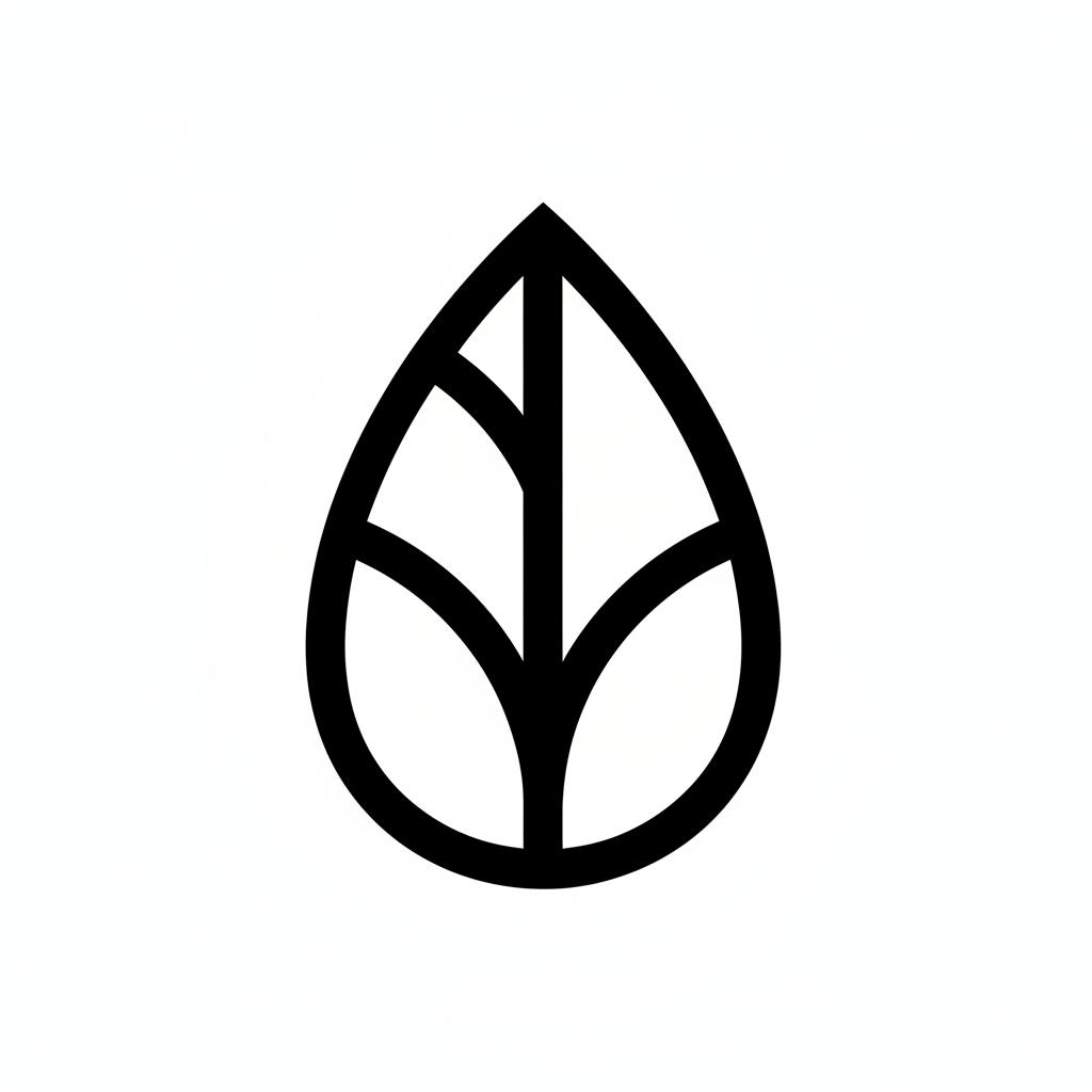 generate teh leaf icon, color black, keep strok heavy